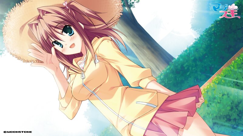 Anime Girl Waving — Yellow, Cheerful