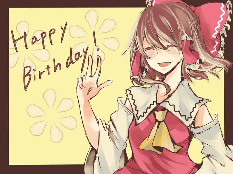 Anime Girl Waving — Yellow, Happy