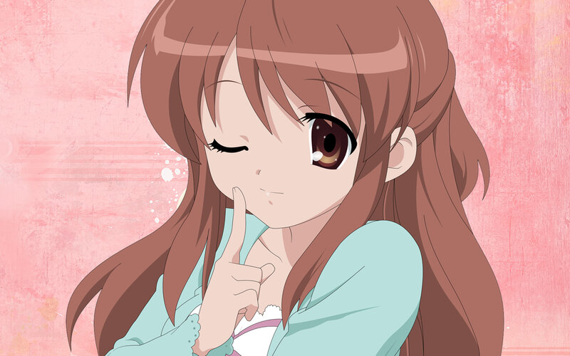 anime girl winking