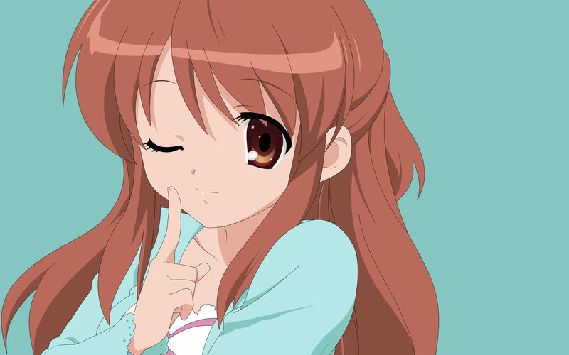 anime girl winking