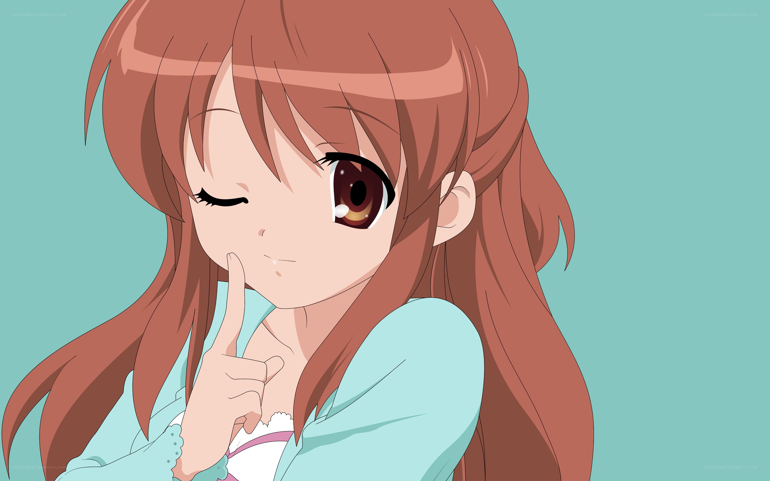 anime girl winking