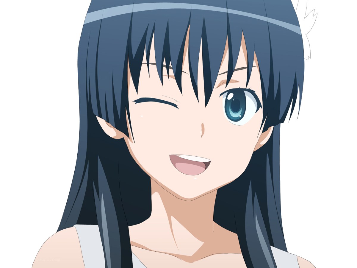 anime girl winking
