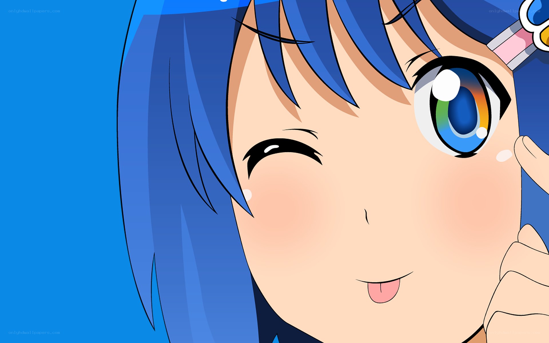 anime girl winking