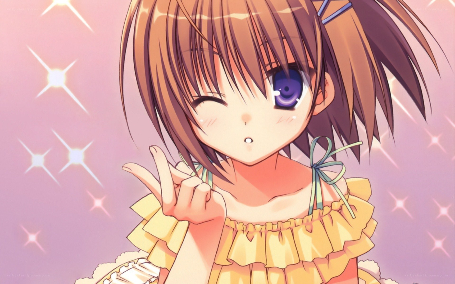 anime girl winking