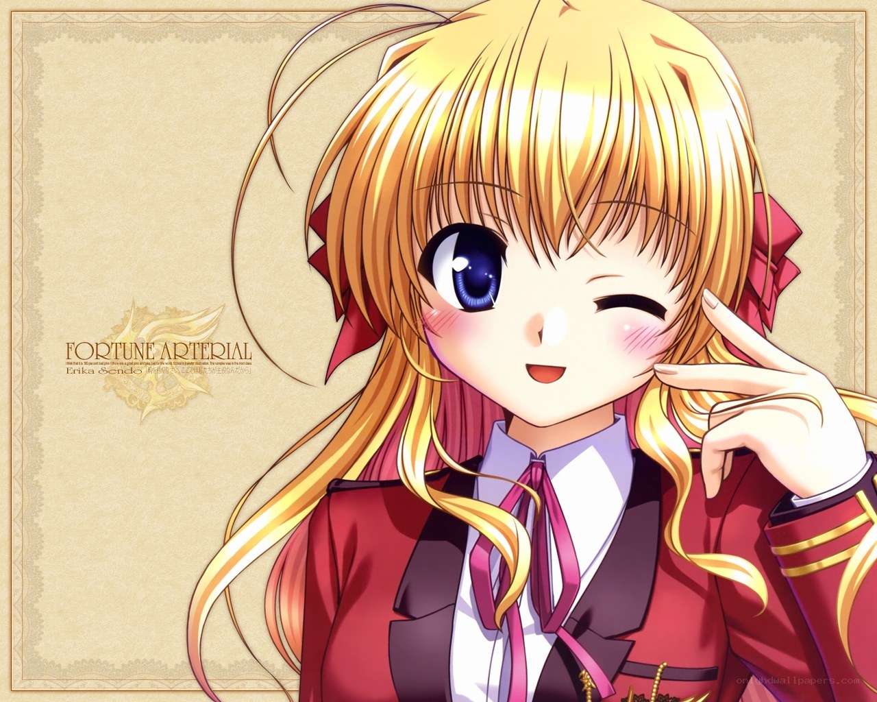 anime girl winking