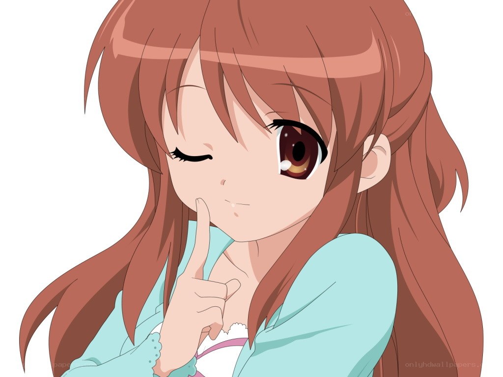 anime girl winking