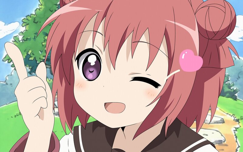 anime girl winking and making peace sign