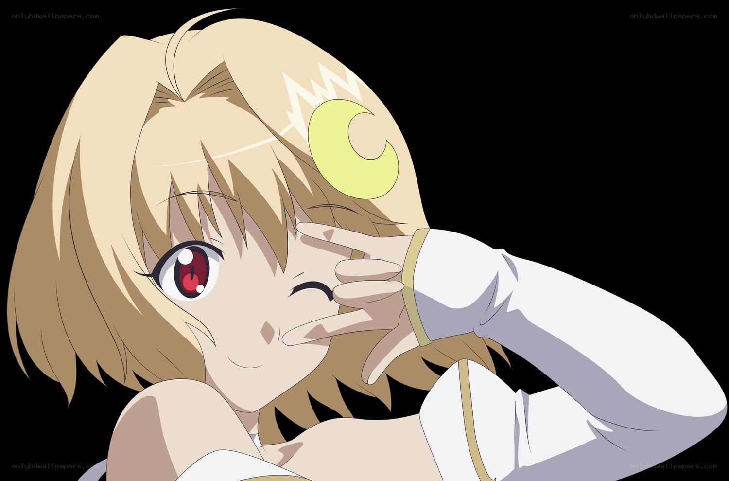 anime girl winking at camera