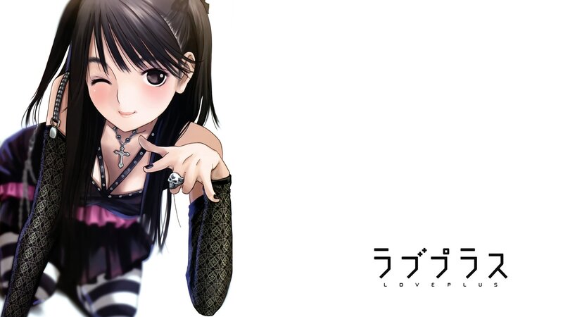 Anime Girl Winking — Black, Playful