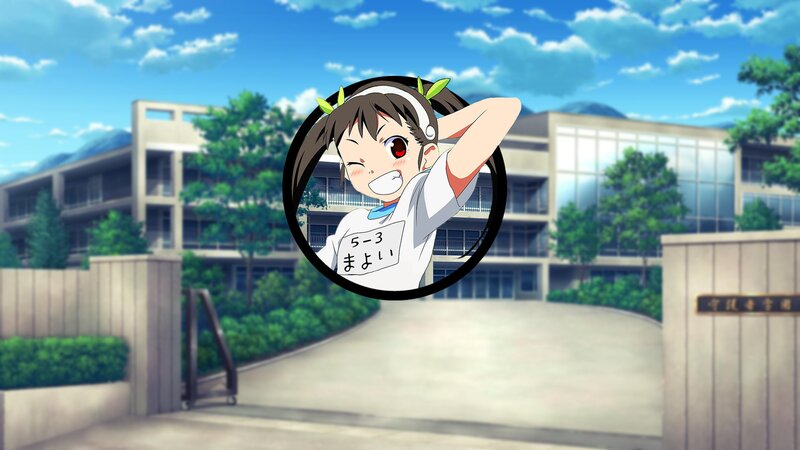 Anime Girl Winking — Blue, Cheerful, Afternoon