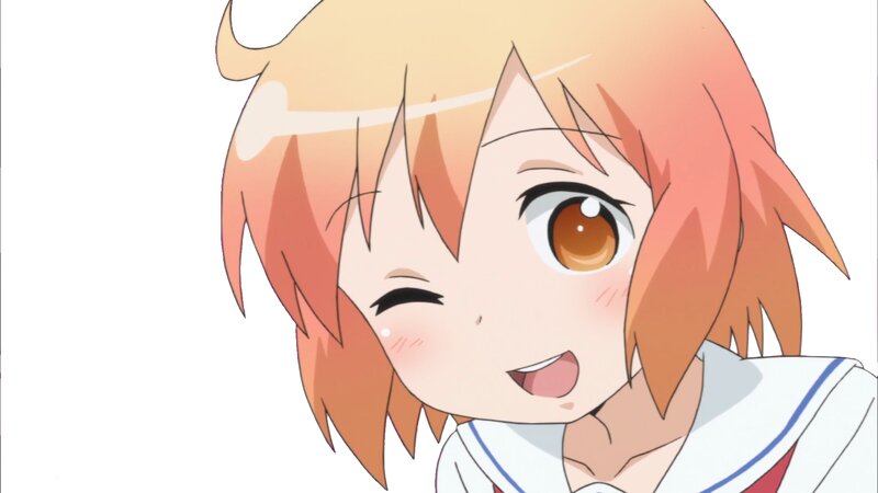 Anime Girl Winking — Orange