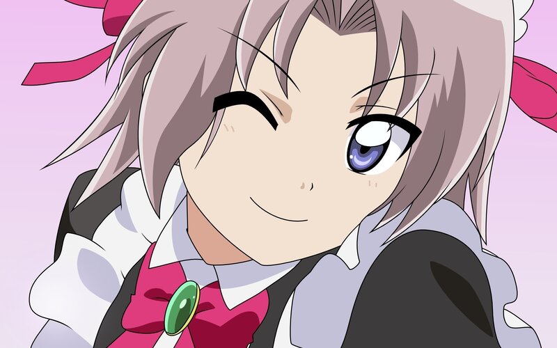 Anime Girl Winking — Purple, Playful