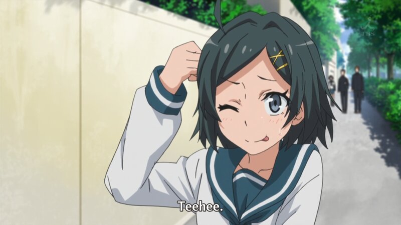 Anime Girl Winking — White, Playful