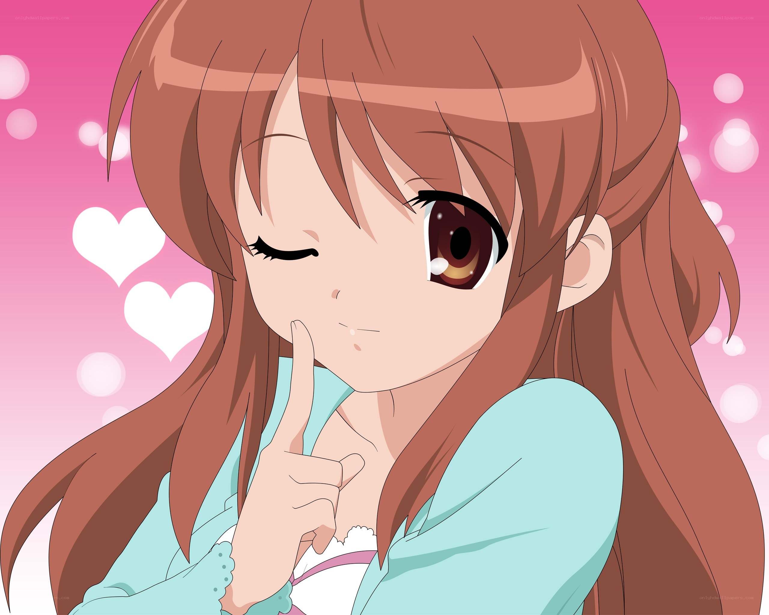 anime girl winking