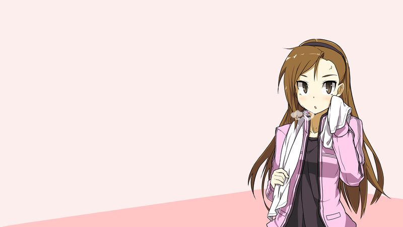 anime girl wiping sweat