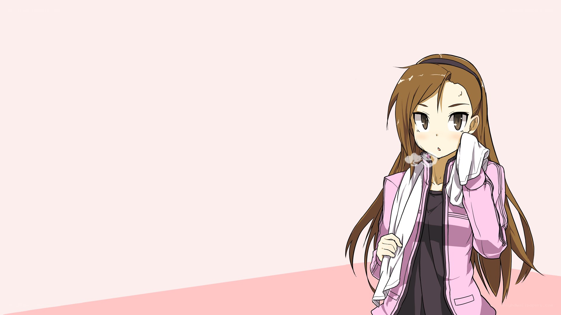 anime girl wiping sweat