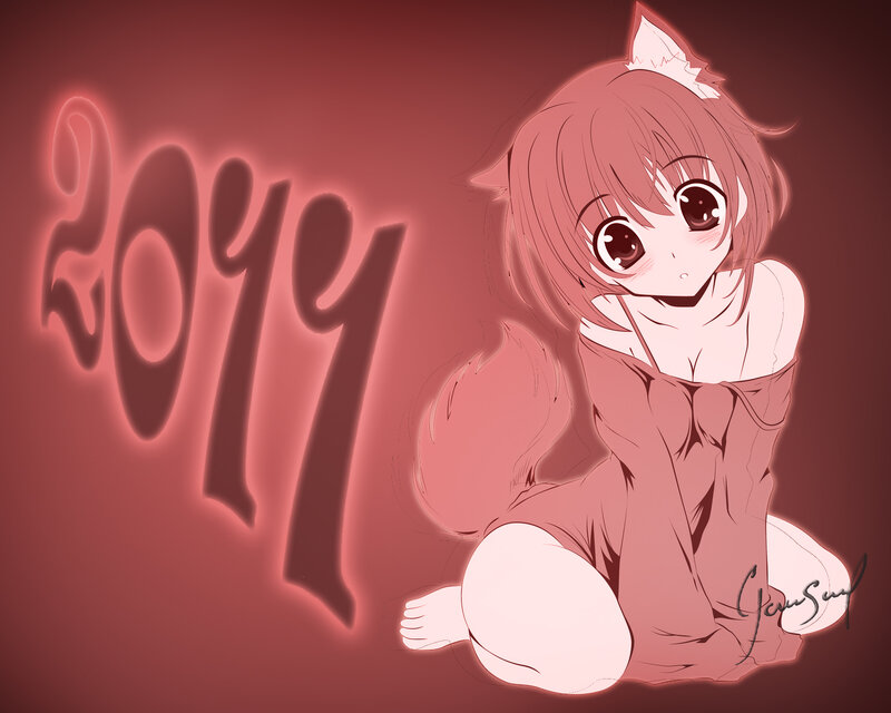 anime girl with 2019 text