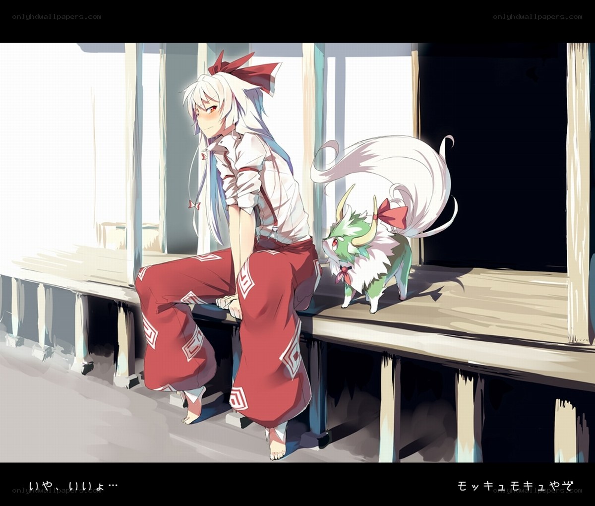 Anime girl with a creature