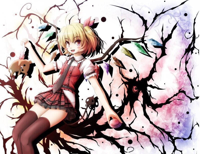 Anime girl with a doll