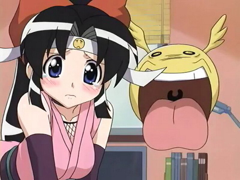 anime girl with a frog-like creature