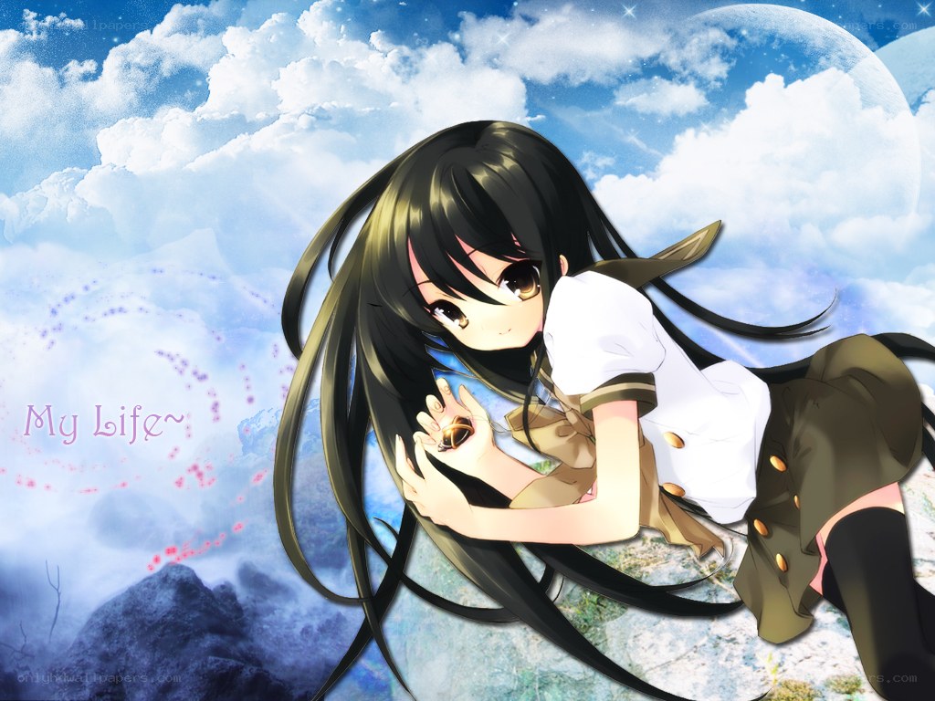 Anime girl with a gem