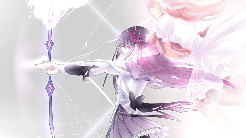 Anime girl with a glowing staff