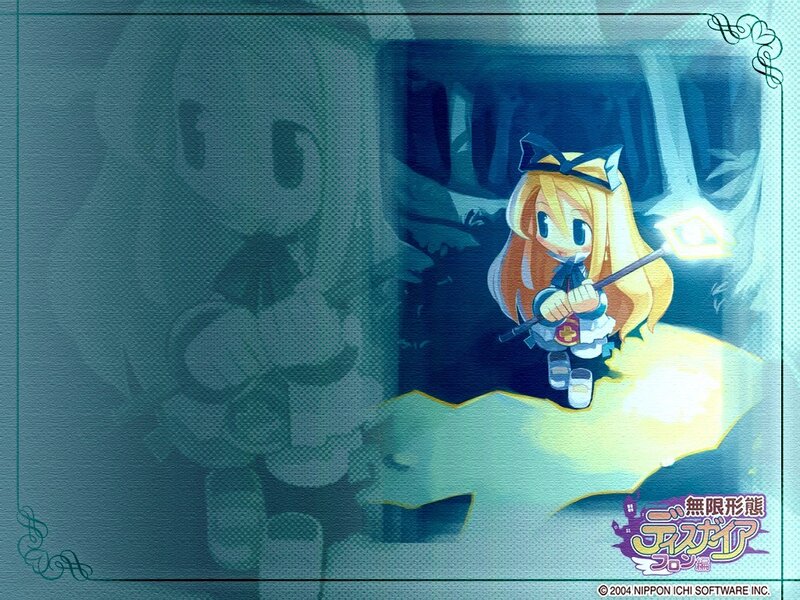 Anime girl with a glowing staff