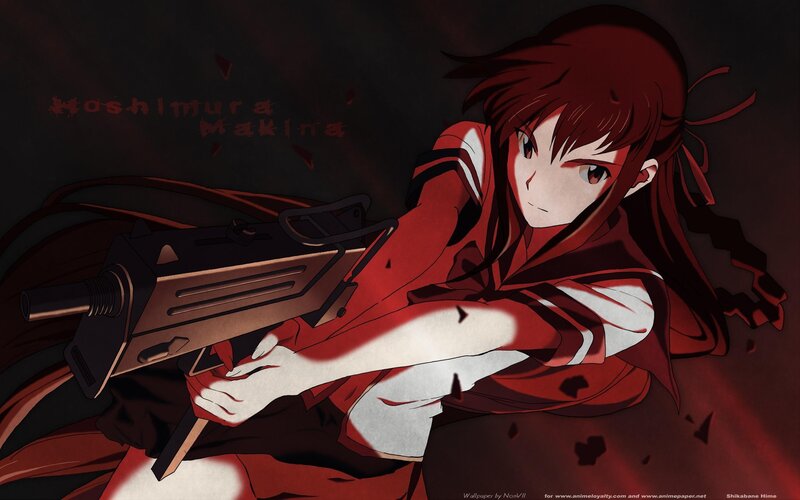 Anime girl with a gun