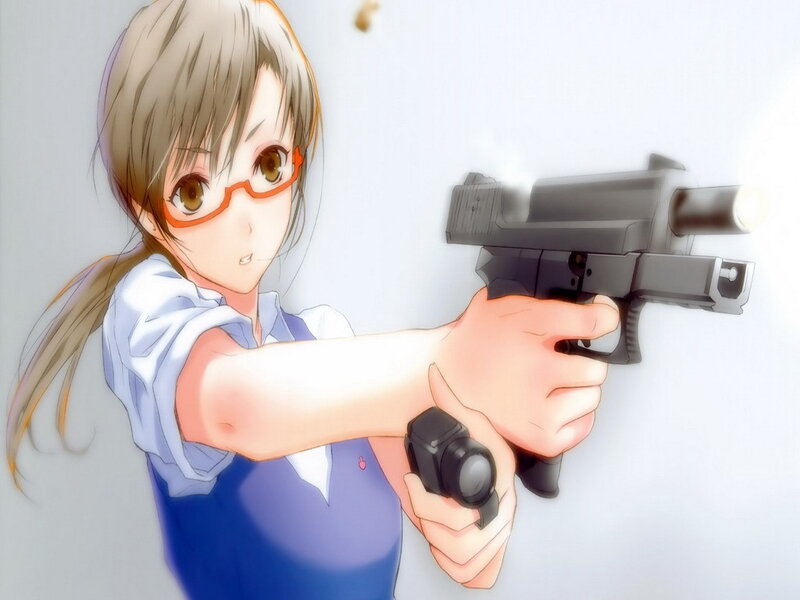 anime girl with a gun
