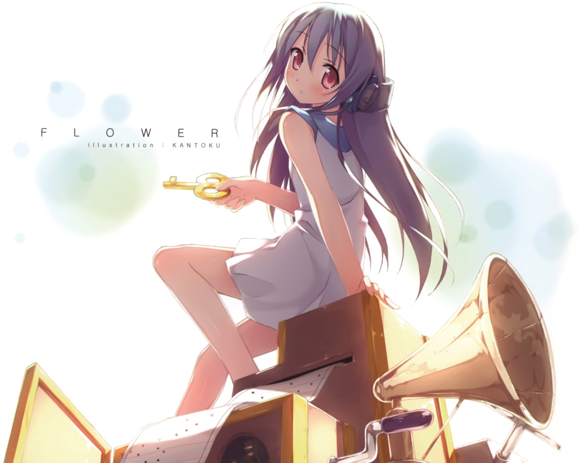 Anime girl with a key