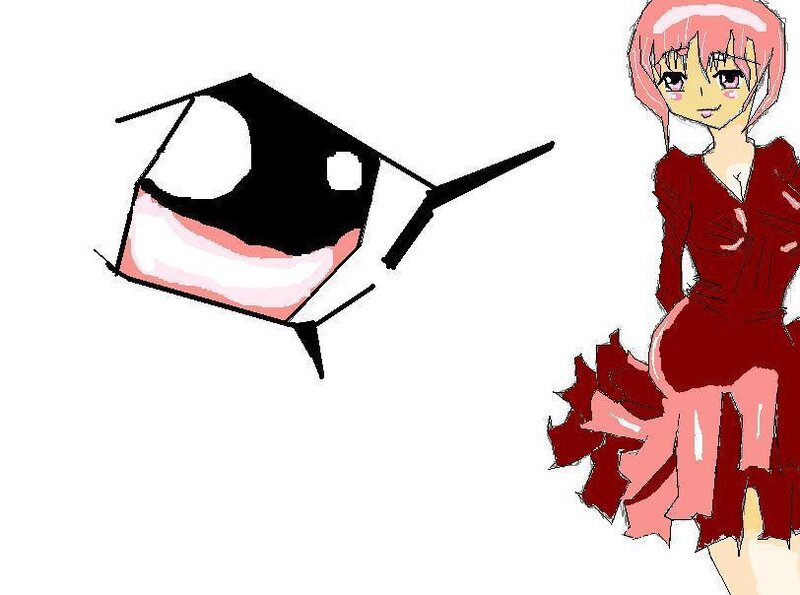 anime girl with a large eye