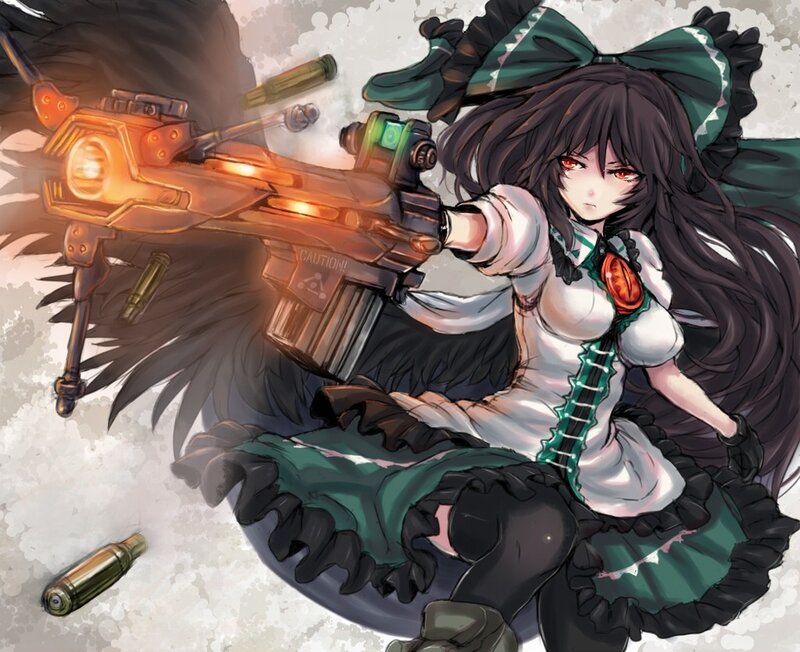 Anime girl with a large gun