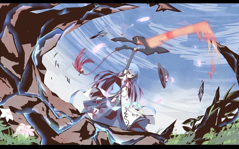 Anime girl with a large sword
