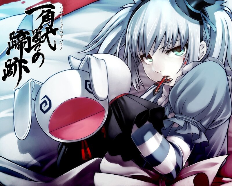 Anime girl with a plush toy