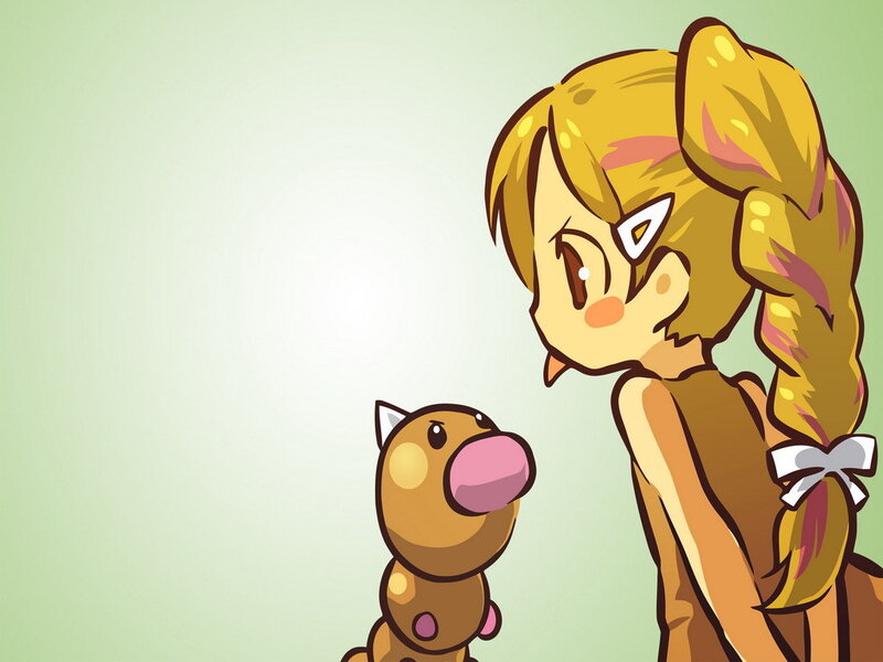 Anime girl with a Pokémon