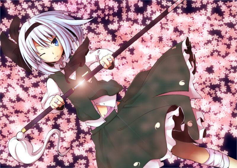 Anime girl with a staff