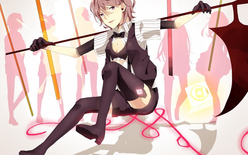 anime girl with a staff