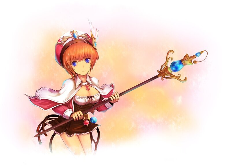 anime girl with a staff