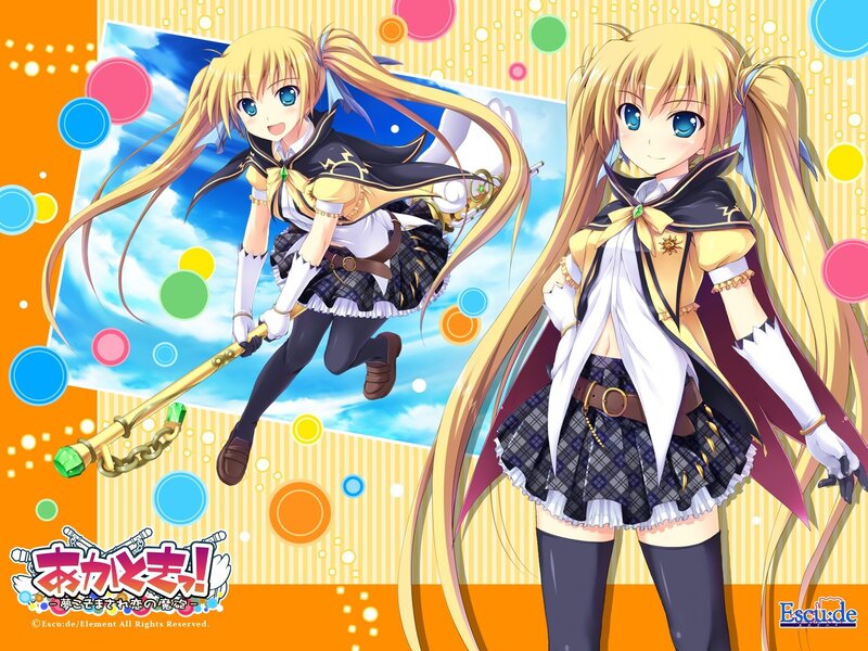 Anime girl with a staff