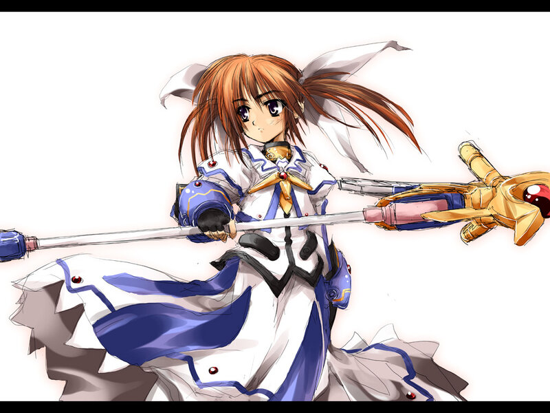 anime girl with a staff