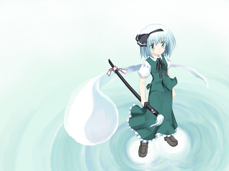 anime girl with a staff