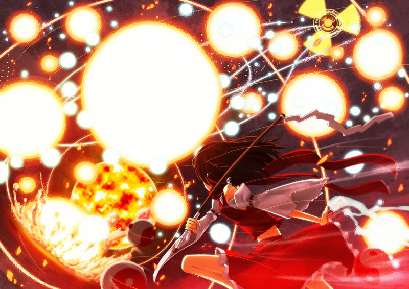 Anime girl with a staff in battle