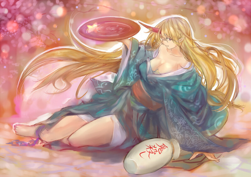 Anime girl with a tray