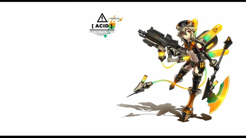 Anime girl with acid weapon