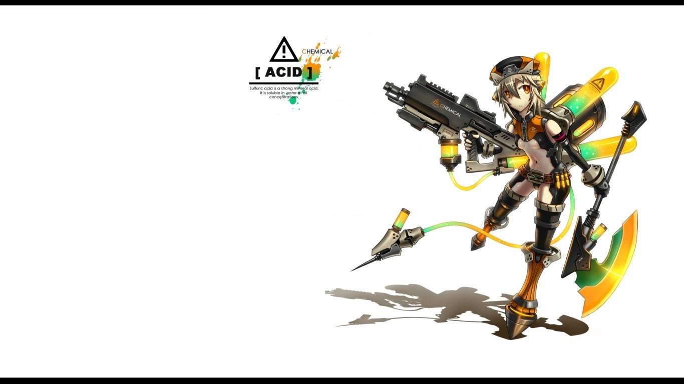 Anime girl with acid weapon