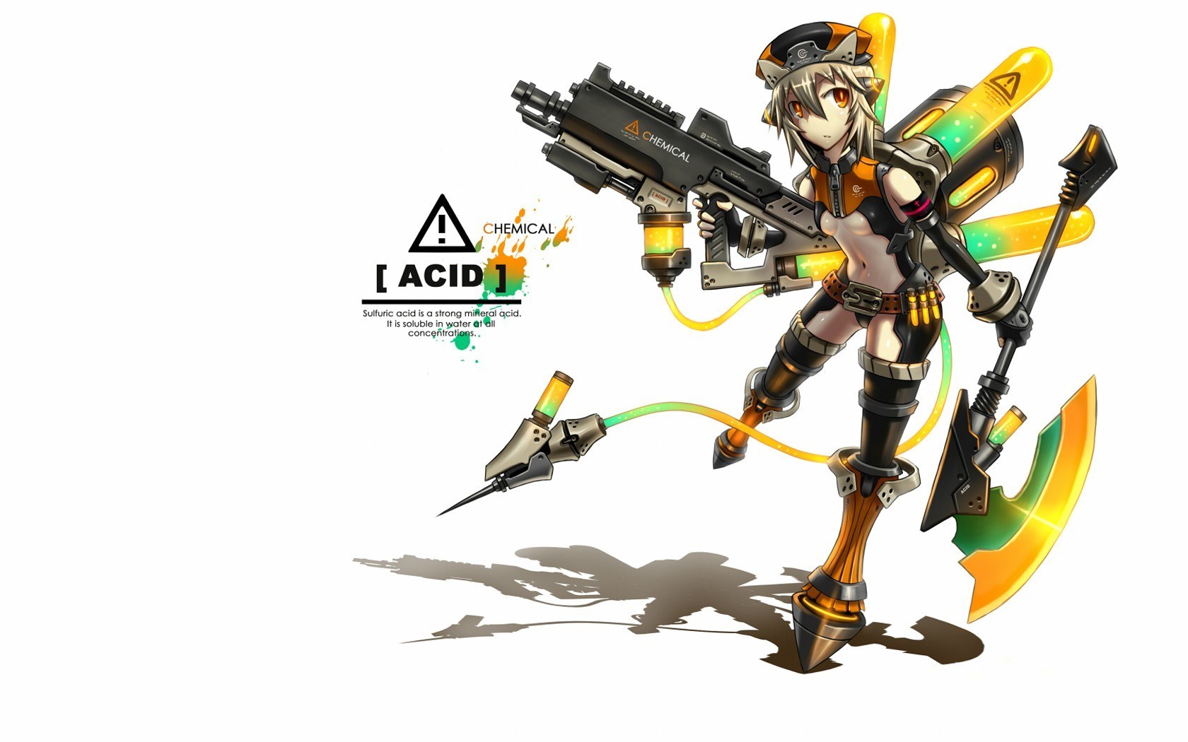 Anime girl with acid weapons