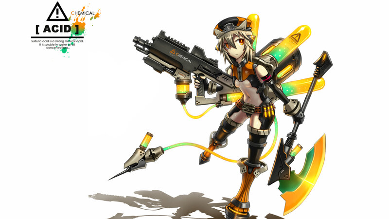 Anime girl with acid weapons