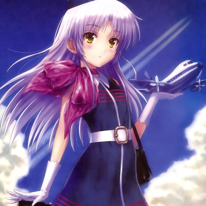 Anime Girl with Airplane — Purple