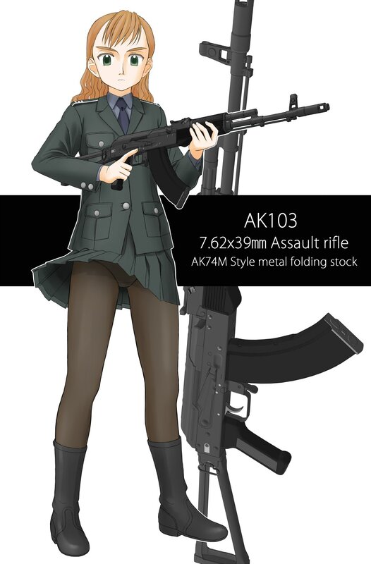 Anime girl with AK103 rifle