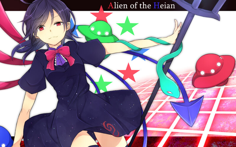 Anime Girl with Alien Creatures — Purple